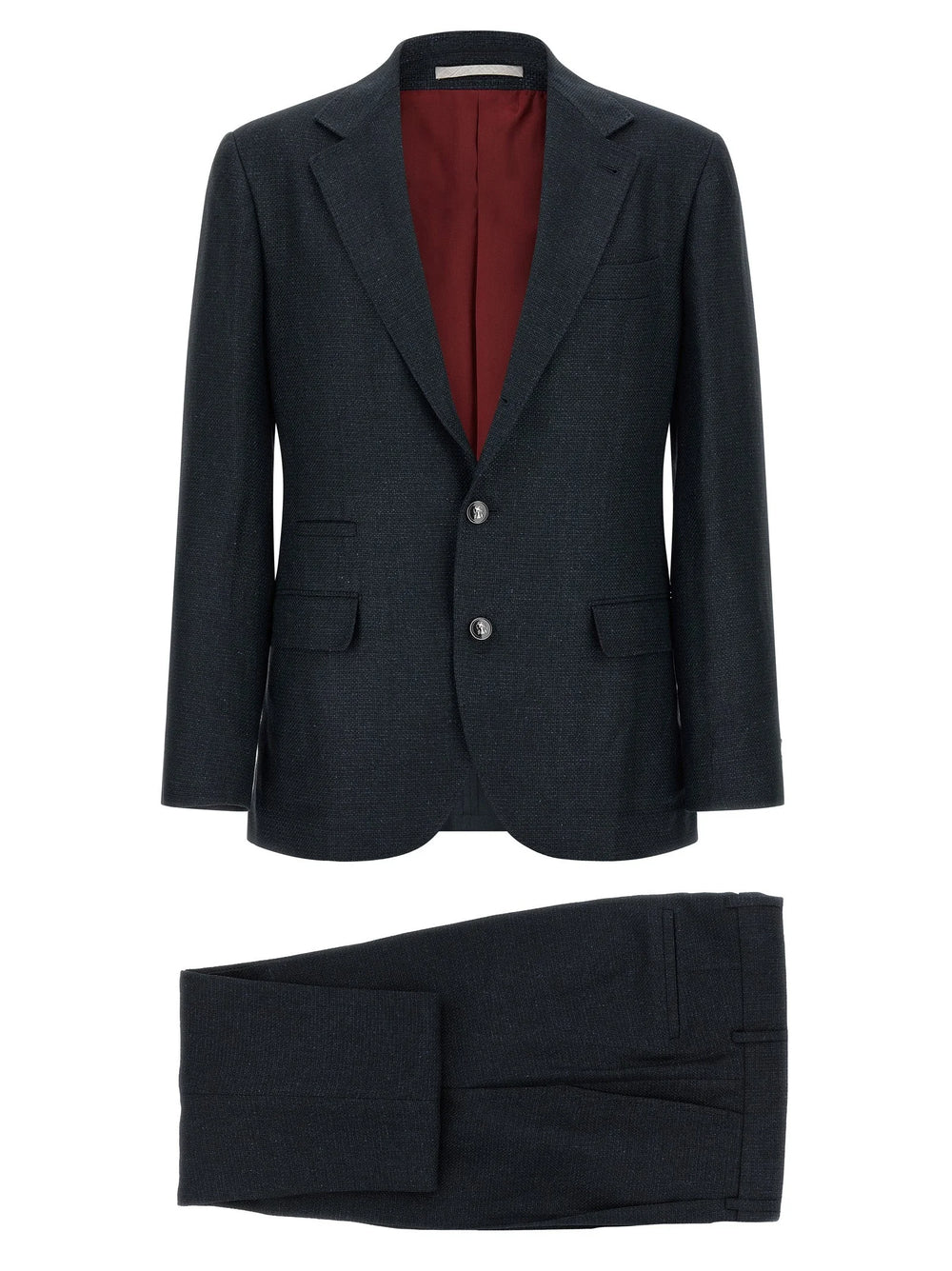 Brunello Cucinelli Blue Silk Two-Piece Suit