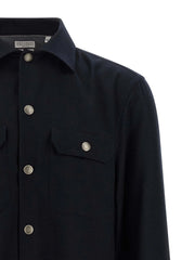 Brunello Cucinelli Blue Virgin Wool Blouse