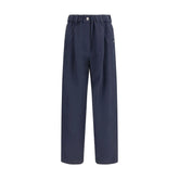 Brunello Cucinelli Blue Viscose Casual Pants