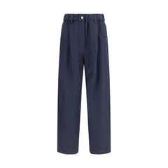 Brunello Cucinelli Blue Viscose Casual Pants