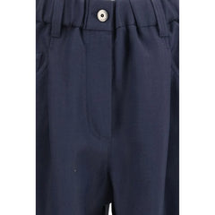Brunello Cucinelli Blue Viscose Casual Pants