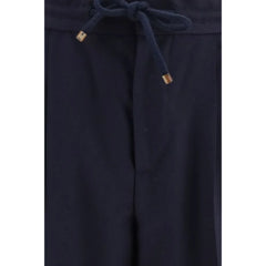 Brunello Cucinelli Blue Wool Oves Aries Casual Pants