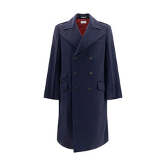 Brunello Cucinelli Blue Wool Oves Aries Coat