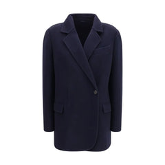 Brunello Cucinelli Blue Wool Oves Aries Full-Length Jacket