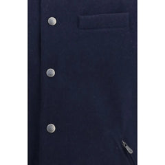 Brunello Cucinelli Blue Wool Oves Aries Sleeveless Jacket