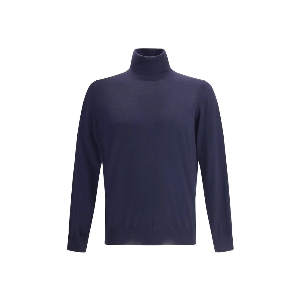 Brunello Cucinelli Blue Wool Oves Aries Turtleneck