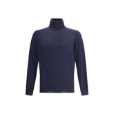 Brunello Cucinelli Blue Wool Oves Aries Turtleneck