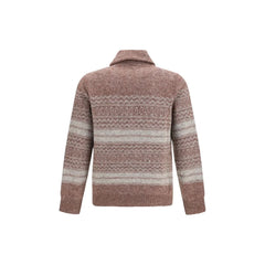 Brunello Cucinelli Bordeaux Alpaca Vicugna Pacos Cardigan
