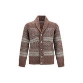 Cardigan Brunello Cucinelli Bordeaux din alpaca, vicuña și pacos