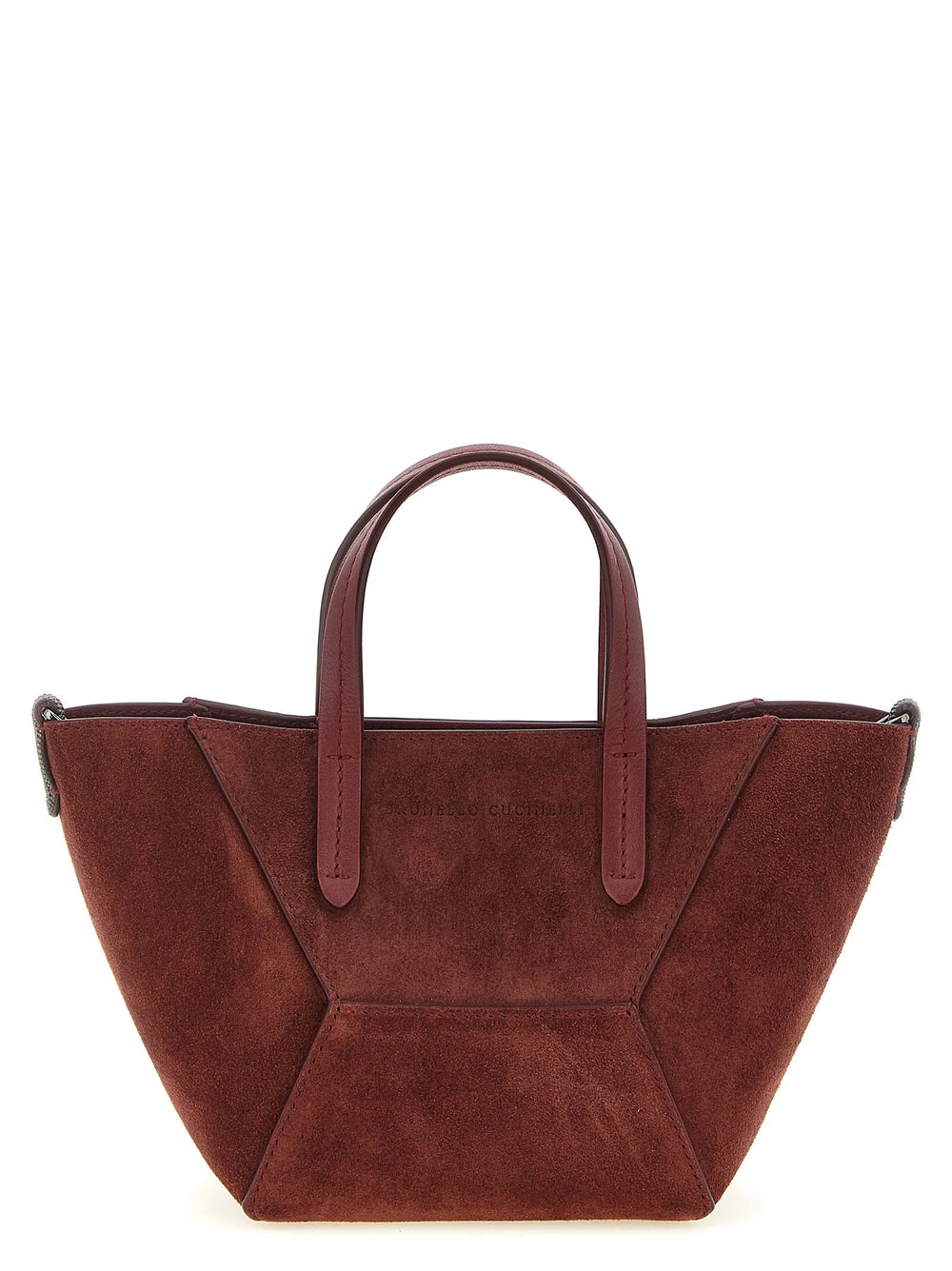 Brunello Cucinelli Burgunderfarbene Kalbsleder-Handtasche