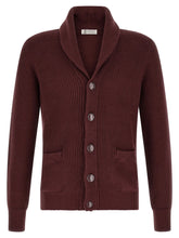 Brunello Cucinelli Bordeaux Cotton Cardigan