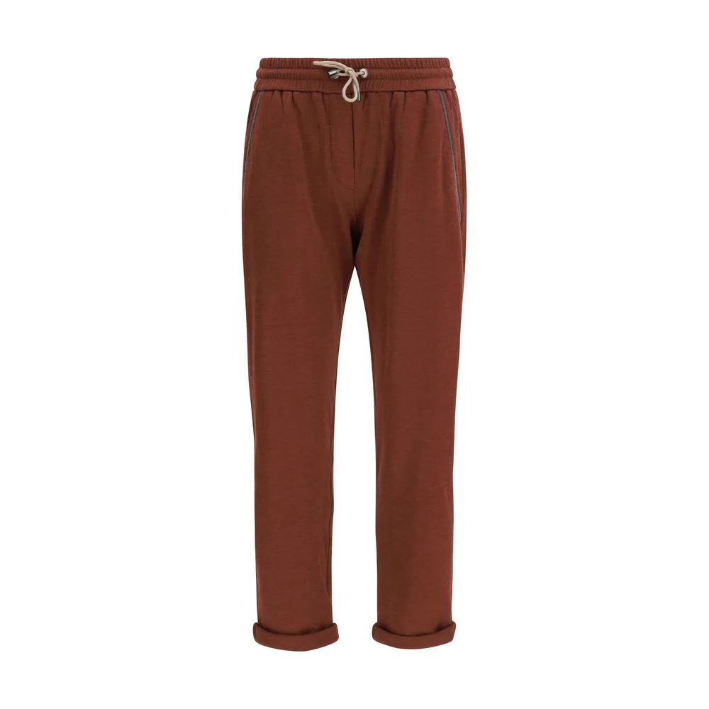 Brunello Cucinelli Bordeaux Cotton Casual Pants - S