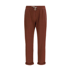 Brunello Cucinelli Bordeaux Cotton Casual Pants - S