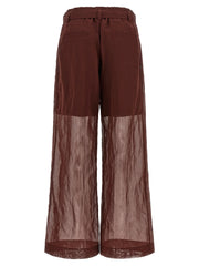 Brunello Cucinelli Bordeaux Cotton Flared Pants