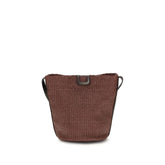 Brunello Cucinelli Bordeaux Cotton Shoulder Bag