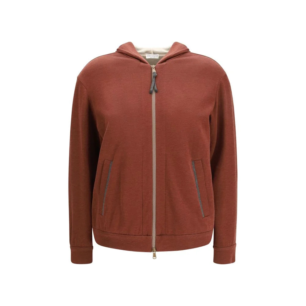 Brunello Cucinelli Bordeaux Silk Sweatshirt