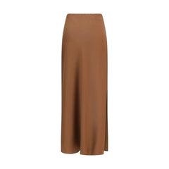 Brunello Cucinelli Brown Acetate Midi Skirt