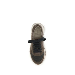 Brunello Cucinelli Brown Calf Leather Bos Taurus Athletic Sneakers