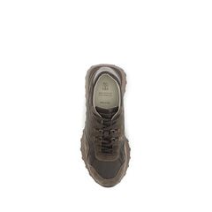 Brunello Cucinelli Brown Calf Leather Bos Taurus Athletic Sneakers
