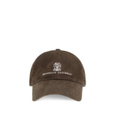 Brunello Cucinelli Brown Calf Leather Bos Taurus Cap (Baseball Hat) - M
