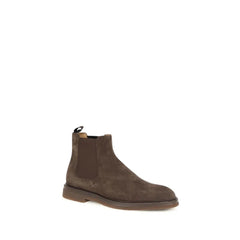 Bottines Chelsea en cuir de veau marron Brunello Cucinelli
