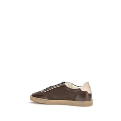 Brunello Cucinelli Brown Calf Leather Bos Taurus Low Top Sneakers - EU46/US13