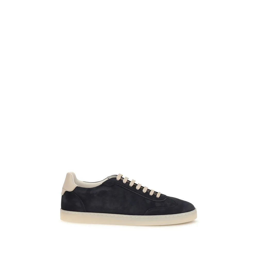 Brunello Cucinelli Brown Calf Leather Bos Taurus Low Top Sneakers - EU45/US12