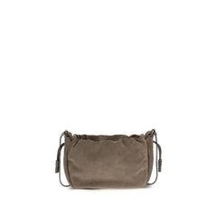 Brunello Cucinelli Brown Calf Leather Bos Taurus Shoulder Bag