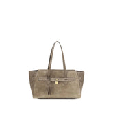 Brunello Cucinelli Brown Calf Leather Bos Taurus Shoulder Bag