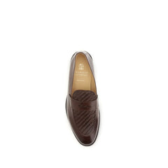 Brunello Cucinelli Brown Calf Leather Bos Taurus Slip-On Loafers - EU43.5/US10.5