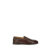 Brunello Cucinelli Brown Calf Leather Bos Taurus Slip-On Loafers - EU43.5/US10.5