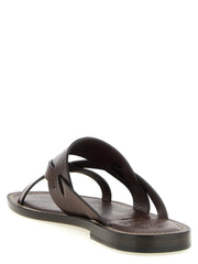 Brunello Cucinelli Brown Calfskin Slides