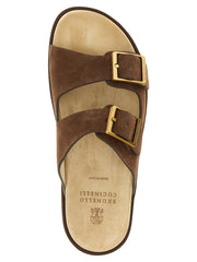 Brunello Cucinelli Brown Calfskin Slides - EU 40 | US 7