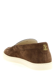 Brunello Cucinelli Brown Calfskin Slip-On Loafers - EU44/US11