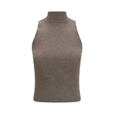Brunello Cucinelli Brown Cashmere Sleeveles Sweater - XS