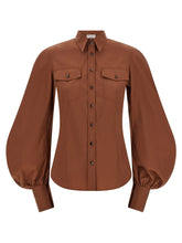 Brunello Cucinelli Brown Cotton Blouse