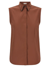Brunello Cucinelli Brown Cotton Blouse