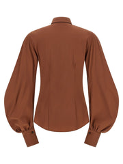 Brunello Cucinelli Brown Cotton Blouse