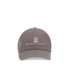 Brunello Cucinelli Brown Cotton Cap (Baseball Hat)