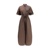 Brunello Cucinelli Brown Cotton Casual Dress - M