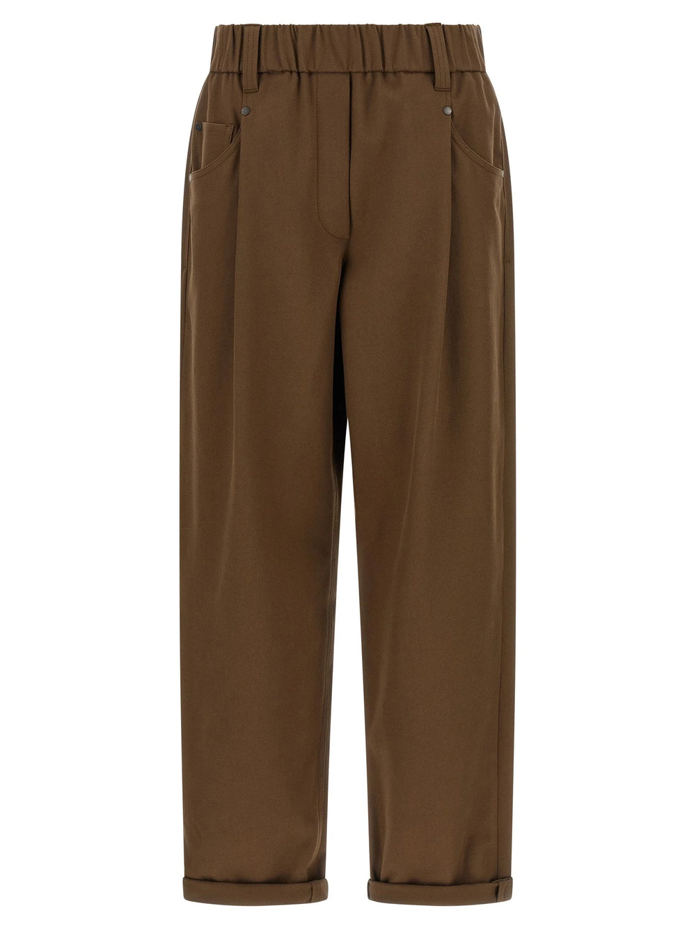 Brunello Cucinelli Brown Cotton Casual Pants
