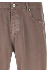 Brunello Cucinelli Brown Cotton Casual Pants