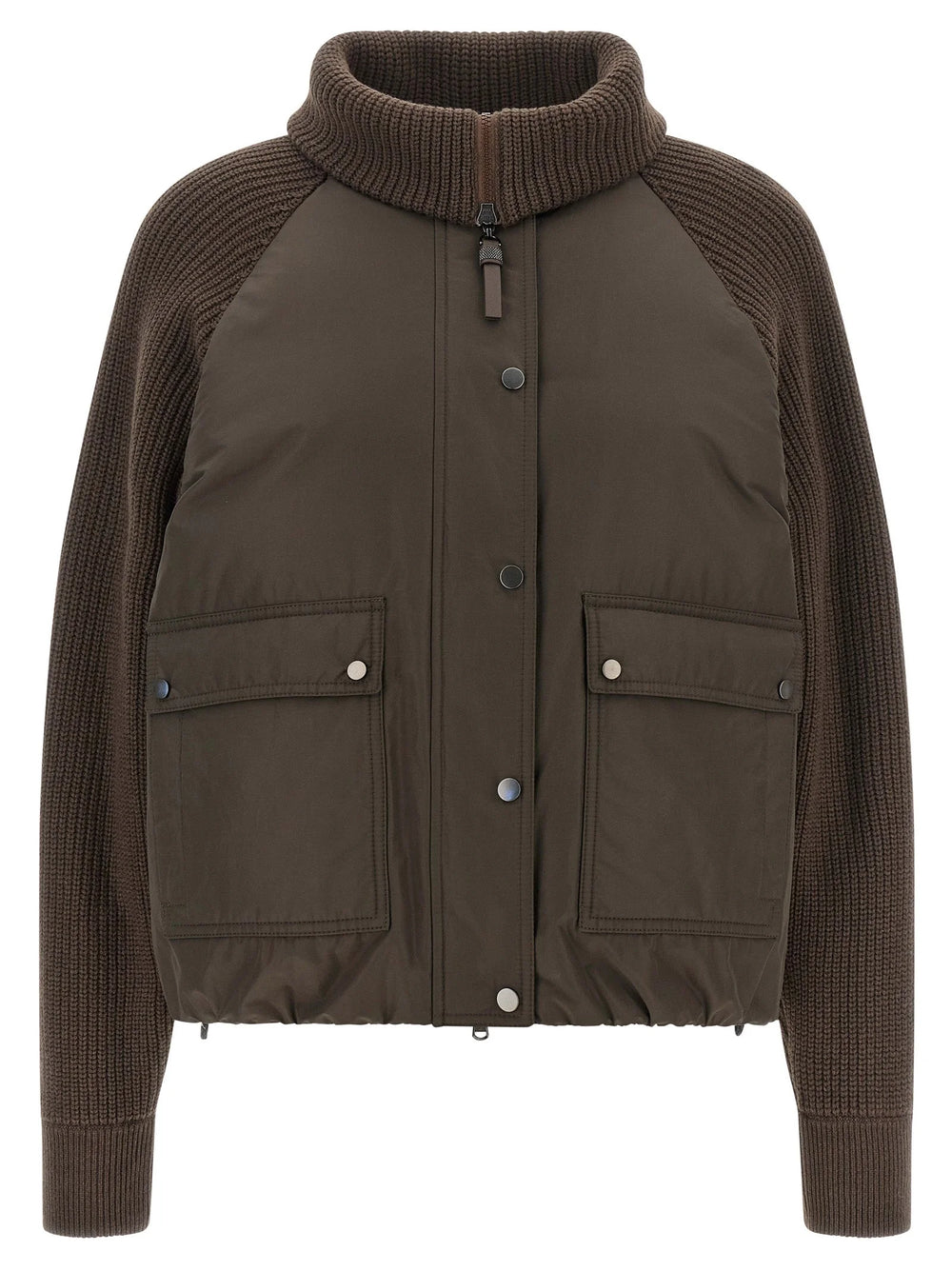 Brunello Cucinelli Brown Cotton Full-Length Jacket