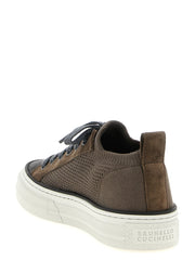 Brunello Cucinelli Brown Cotton Low Top Sneakers - EU36/US6
