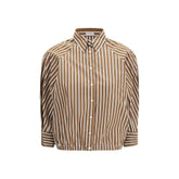Brunello Cucinelli Brown Cotton Pattern Shirt - S