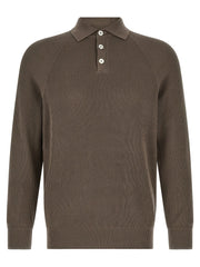 Brunello Cucinelli Brown Cotton Polo Shirt