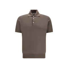 Brunello Cucinelli Brown Cotton Polo Shirt