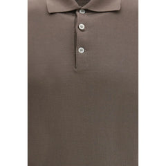 Brunello Cucinelli Brown Cotton Polo Shirt