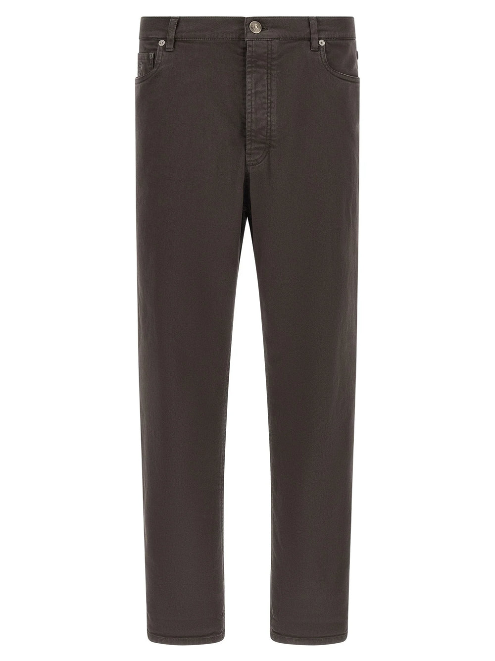 Brunello Cucinelli Brown Cotton Straight-Leg Jeans
