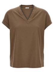 T-shirt Brioni Castanha em Algodão
